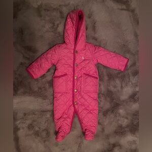 Ralph Lauren Pink Fleece Hooded Bunting